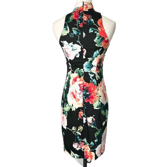 NEW Black Halo Zana Sheath Mini Dress in Black Dark Romance Floral Size 2 - Picture 1 of 1